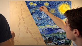 Van Gogh The Starry Night  Oil Painting Study Timelapse [upl. by Anazraf]