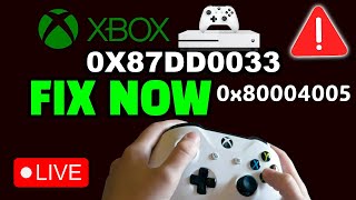 XBOX Not Working Error Code 0x87dd0033 amp 0x80004005 Xbox One Error Fix ✅ [upl. by Egarton394]