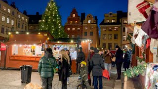 Sweden 🇸🇪Christmas market in old town Gamla StanStortorget 2022 [upl. by Hawken600]