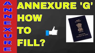 HOW TO FILL ANNEXURE G FOR PASSPORT ALL INFO WITH SAMPAL ON YOUR DEMAND HINDI [upl. by Herodias]