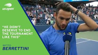 Matteo Berrettini OnCourt Interview  2021 US Open Round 4 [upl. by Wiles]