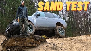 Lifted Range Rover L322 Test Drive at sand quarry with 35 inch tires [upl. by Aidekal]