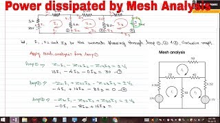 Power dissipation in circuit by Mesh analysis first year engineering [upl. by Gudrun]