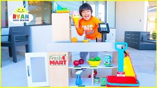 Ryan Grocery Store Shopping Pretend Play with Super Market Toys [upl. by Leduar674]