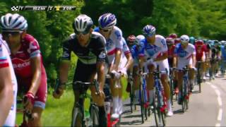 The peloton chasing the breakaway  Stage 3  Critérium du Dauphiné 2017 [upl. by Wurst]