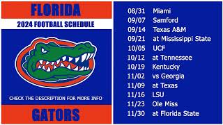 2024 Florida Gators Football Schedule [upl. by Ahsilat]