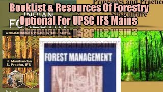 BookList amp Resources Of Forestry Optional For UPSC IFoS IFS Mains [upl. by Giesser455]