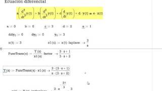 Ecuacion diferencial con Mathcad Transformada de Laplace [upl. by Brosine]