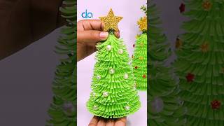 How to Make Xmas Tree⭐Christmas Tree Making Idea with Paper🎄Holidays Craft christmas shorts diy [upl. by Nahte]