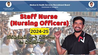 MHSRB Staff Nurse Notification 2024  Telangana Recruitment  Eligibility Exam Dates amp More [upl. by Aspia386]