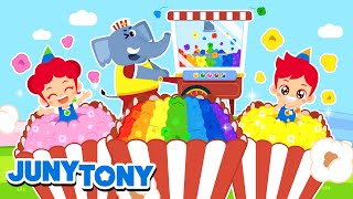 Pop Pop Rainbow Popcorn 🍿️  What Flavor of Popcorn Would You Like  Kids Songs  JunyTony [upl. by Body391]