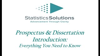 Prospectus and Dissertation Introduction Everything You Need to Know [upl. by Melodie177]