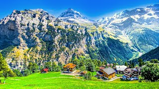 Gimmelwald is a heavenly Swiss village in the Lauterbrunnen Valley 🇨🇭 Switzerland 4K [upl. by Lien90]