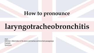 How to pronounce laryngotracheobronchitis  meaning [upl. by Saihttam]