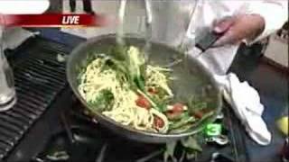 Chef Cooks AsparagusInspired Pasta Dish [upl. by Nuoras]