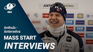 World Cup 2324 AntholzAnterselva Men Mass Start Interviews [upl. by Nytsirhc]