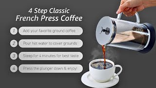 Elite Gourmet FP1223 1 Liter French Press Coffee Maker  Best French Press Coffee Maker [upl. by Abercromby798]