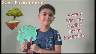 Poem Recitation Competition for Kids With ActionSave EnvironmentrhymesEnglish Poem [upl. by Alliuqaj]