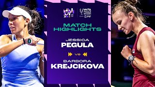 Jessica Pegula vs Barbora Krejcikova  2024 WTA Finals Riyadh Group Stage  Match Highlights [upl. by Yemerej]