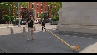 The Alpenhorn at Washington Square Park A Lumix S9 4K DCI Video [upl. by Bonnee]