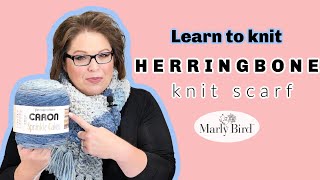 Herringbone Knit Scarf  Simple Knit Scarf Pattern  Free Knitting Pattern [upl. by Tansy]