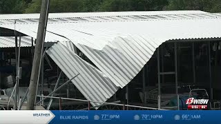 Storm damages Melvern Lake Marina [upl. by Huppert857]