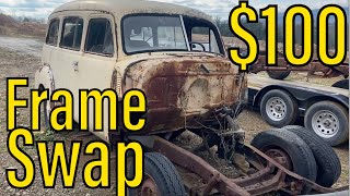 100 Frame Swap 1951 Chevy Suburban 3100 [upl. by Solita]