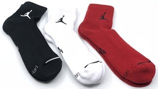 Nike 3Pack Jordan Jumpman Quarter DriFIT Socks 🧦 Black  White  Gym Red [upl. by Farro]