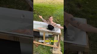 Eine Badewanne mit Feuer beheizen🔥 badewanne diyprojekt hacks poolbauen handwerk diy heizen [upl. by Carper]