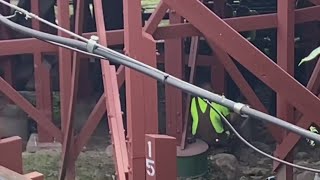 The Racer at Kennywood closes for one day after viral photo shows concrete blocks holding up coaster [upl. by Ydde]