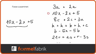 Terme zusammenfassen AdditionSubtraktion – Training Nr 3 [upl. by Rosella]