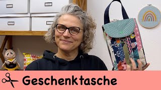 Geschenktasche nähen  kostenloses Schnittmuster [upl. by Atinaujnas]