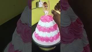 doll cake pinkcake shorts viral ytshorts cakebutterscotchcake cakedesign Barbiedoll lalganj [upl. by Atnoved440]