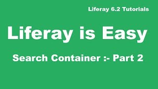 Liferay Tutorial 36  Search Container in Liferay Part 2 [upl. by Salvatore610]