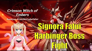 Fatui Harbinger Signora Boss Fight Milameowz  Genshin Impact [upl. by Enalda]