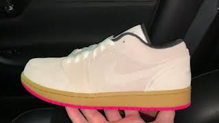 Air Jordan 1 Low White Gum Hyper Pink shoes [upl. by Frankie40]