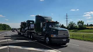 Mini Convoy  Classic Semi Trucks EnRoute From the ATHS National Convention in York PA 6824 [upl. by Ahse]