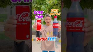 Bottle Coca Cola VS Can Coca Cola  Drop Test Challenge 🤷🏻‍♂️🤔 youtubeshorts [upl. by Ahsenre998]