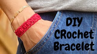 DIY how to crochet a Bracelet  Como tejer un brazalete o pulsera a crochet paso a paso [upl. by Uball]