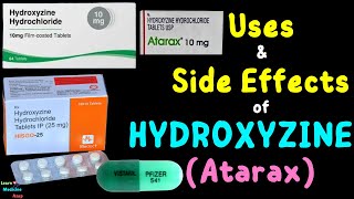 Hydroxyzine AtaraxVistaril – Side Effects Uses Mechanism of Action Dosage Interactions [upl. by Michel]