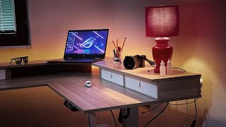 Best Height Adjustable Standing Desk FEZiBO LShaped Worland Review Assembly amp Final Build 2024 [upl. by Rimaa]