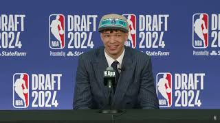 Tidjane Salaun PostDraft Press Conference  Welcome to Charlotte [upl. by Nahtnahoj]