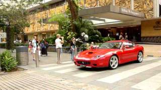 Ferrari 575M Maranello Startup and Leave Hilton Hotel Loudly [upl. by Penman981]