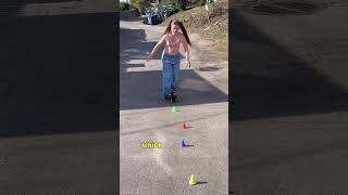 Slalom skating easy basic tricks 💫 rollerblading [upl. by Akinet689]