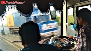 High Speed Bus Driving Video  Mumbai Highway  Bharat AC Bus DiuGujarat To Mumbai [upl. by Ahsennek959]