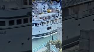 Beaver Island Boat Co’s Emerald Isle ferry departing Charlevoix Michigan [upl. by Hogarth659]