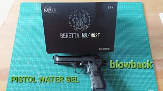 BERETTA M9M92F BLOWBACK  water gel gun  UNBOXING [upl. by Maroney]