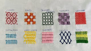 10 Filling Stitches  Hand Embroidery For Beginners [upl. by Suivatco]