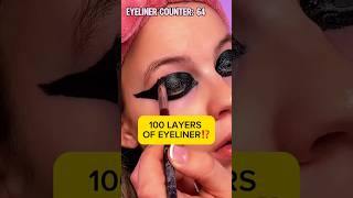 100 LAYERS OF EYELINER CHALLENGE‼️ stained for life [upl. by Olympia]