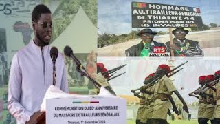 Commémoration du massacre de tirailleurs sénégalais discours du président Bassirou diomaye faye [upl. by Gladine]